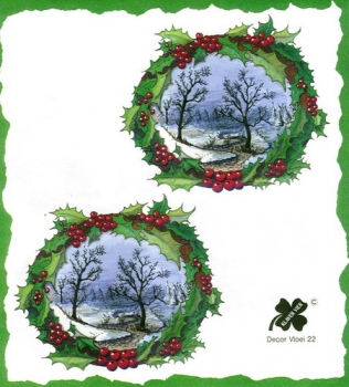 10 Bögen je 17 x 37,5 cm - VLOEI-Dekormotiv 22 - Winterlandschaft