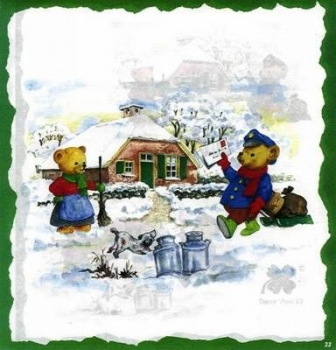 10 Bögen je 17 x 37,5 cm - VLOEI-Dekormotiv 23 - Teddypost