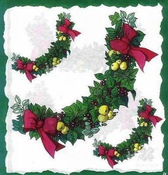 10 Bögen je 17 x 37,5 cm - VLOEI-Dekormotiv 26 - Weihnachtsgirlande