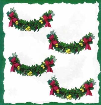 10 Bögen je 17 x 37,5 cm - VLOEI-Dekormotiv 26 - Weihnachtsgirlande
