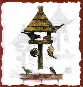 10 Bögen je 17 x 37,5 cm - VLOEI-Dekormotiv 27 – Futterhäuschen