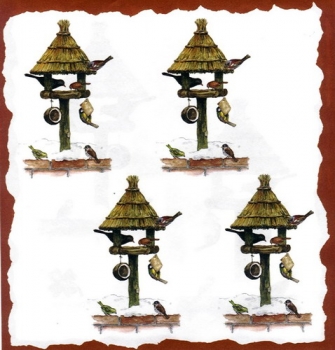 10 Bögen je 17 x 37,5 cm - VLOEI-Dekormotiv 27 – Futterhäuschen