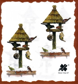 10 Bögen je 17 x 37,5 cm - VLOEI-Dekormotiv 27 – Futterhäuschen
