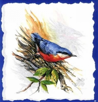 10 Bögen je 17 x 37,5 cm - VLOEI-Dekormotiv 29 - Vogel