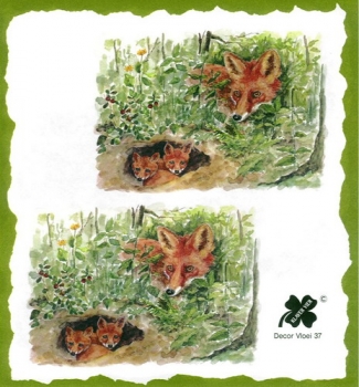 10 Bögen je 17 x 37,5 cm - VLOEI-Dekormotiv 37 - Fuchs