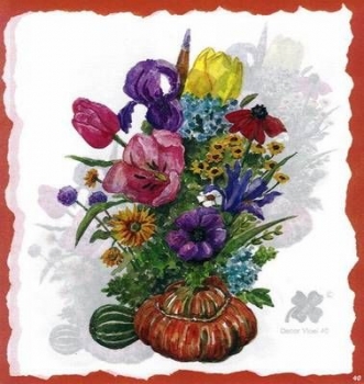 10 Bögen je 17 x 37,5 cm - VLOEI-Dekormotiv 40 - Blumengebinde