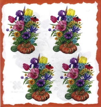 10 Bögen je 17 x 37,5 cm - VLOEI-Dekormotiv 40 - Blumengebinde