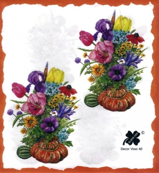 10 Bögen je 17 x 37,5 cm - VLOEI-Dekormotiv 40 - Blumengebinde