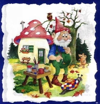 10 Bögen je 17 x 37,5 cm - VLOEI-Dekormotiv 42 – Wichtel mit Schnecke