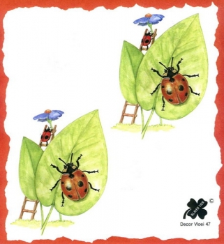 10 Bögen je 17 x 37,5 cm - VLOEI-Dekormotiv 47 – Marienkäfer