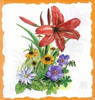 10 Bögen je 17 x 37,5 cm - VLOEI-Dekormotiv 49 - Sommerblumen