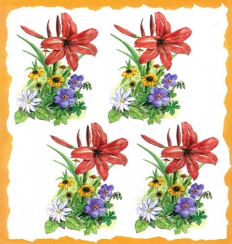 7 Bögen je 17 x 37,5 cm - VLOEI-Dekormotiv 49 - Sommerblumen