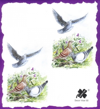 10 Bögen je 17 x 37,5 cm - VLOEI-Dekormotiv 50 - Tauben