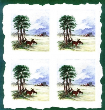 10 Bögen je 17 x 37,5 cm - VLOEI-Dekormotiv 52 – Äsende Rehe