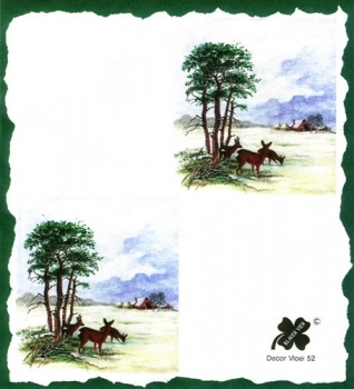 10 Bögen je 17 x 37,5 cm - VLOEI-Dekormotiv 52 – Äsende Rehe