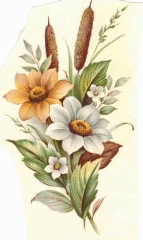 Decal - 1 x Blumen - 18 x 10 cm