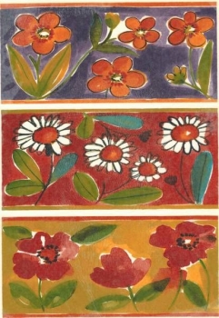 Decal - Blumen für  Tassen - 19,5 x 9 cm