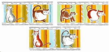 Decal - Curley Cats - 19,5 x 9 cm