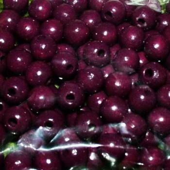Wooden beads - 12 mm - hole 3 mm - mauve - 35 pieces - special price