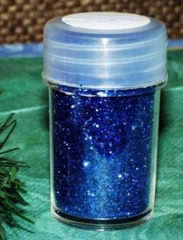 Flimmer / Glitter – blau – 20 g – zum Aufstreuen auf Farben und Klebemedien – No Name - Streudose