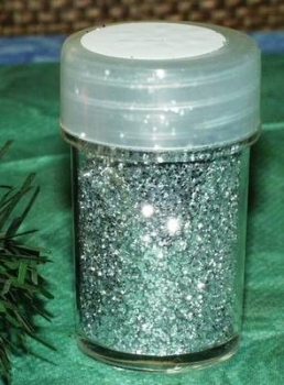 Flimmer / Glitter – silber -  20 g – zum Aufstreuen auf Farben und Klebemedien – No Name – Streudose