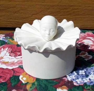 Dose mit Pierrot-Deckel – 15 cm hoch – Schrühware