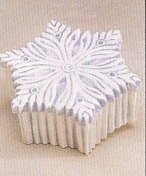 Schneeflocken-Dose – klein - 11 cm Durchmesser - 5 cm hoch - Schrühware