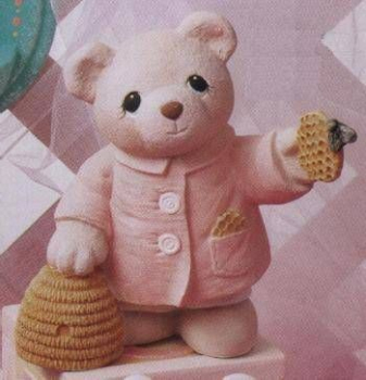 Teddy mit Bienenkorb – 15 cm hoch – Schrühware