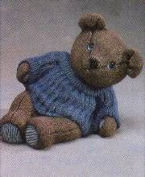 Teddy mit Pullover - sitzend - 20 cm hoch - Schrühware