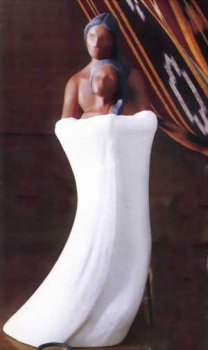 Indianer - Liebespaar - Serenen - 27,5 cm hoch - Schrühware