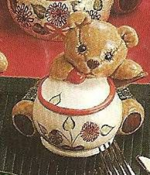 Teddy-Zuckerdose – 10 cm hoch - Schrühware