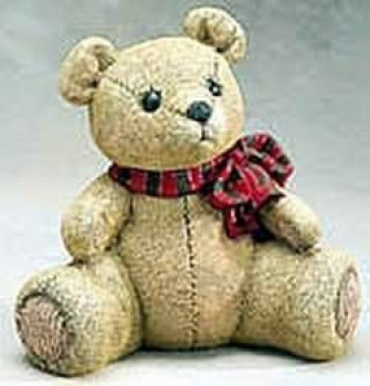 Teddy mit Schleife – mittel – 20 cm hoch – Schrühware