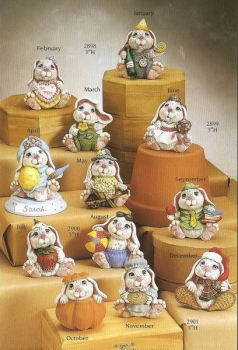 12 verschiedene Kalenderhasen - Schrühware
