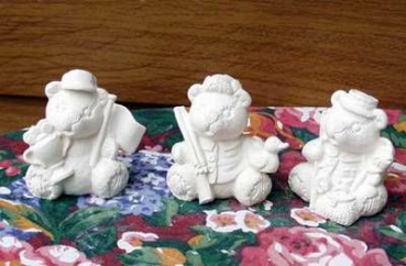 Berufs-Teddies im 3er-Set – Rennfahrer – Fischer – Jäger – je ca. 8 cm hoch – statt 8,25 EUR – Schrühware