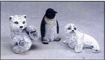 Arktische Tiere im 3er-Set - bis 8 cm - Schrühware