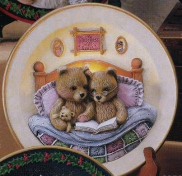 Bedtime Bear Plate - Wandteller - 23 cm Ø – Schrühware