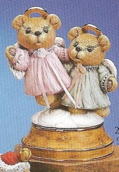Spieluhr - Teddy-Engelpaar - Basis neutral - Schrühware