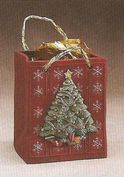 Weihnachtstüte mit Baum - 20 cm hoch – Schrühware