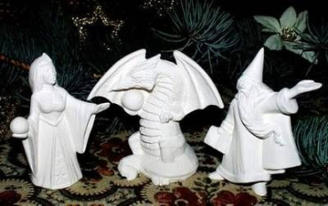 Preview: Mystik-Miniaturen im 3er-Set – bis 10 cm hoch – Zauberer – Drache – Zauberin – Schrühware Preview: Mystik-Miniaturen im 3er-Set – bis 10 cm hoch – Zauberer – Drache – Zauberin – Schrühware