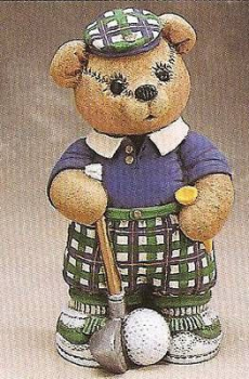 Golf-Teddy – 28 cm hoch - Schrühware