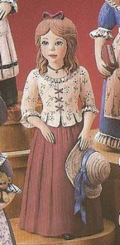 Mädchen mit Strohhut - 35 cm hoch - Schrühware