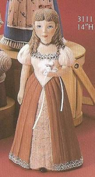 Mädchen mit Spitzenkleid - 35 cm hoch - Schrühware