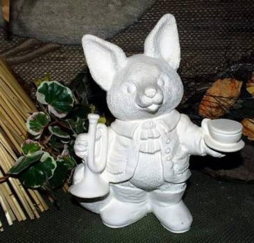 Fuchs mit Trompete – 20 cm hoch – Schrühware