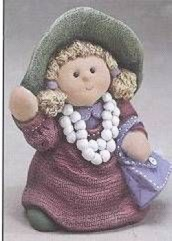 Button Buddies - Mädchen mit Tasche - 13 cm hoch – Schrühware