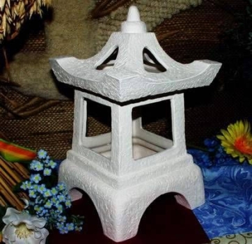 Windlicht – japanische Laterne – 31 cm hoch – Schrühware