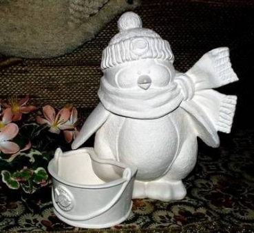 Pinguin mit Bonbon-Behälter – 23 cm hoch – Schrühware