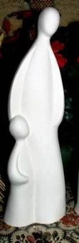 Serene - Vater mit Kind - 30 cm hoch - Schrühware
