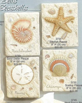 Maritime Wandkacheln im 4er-Set - je 23 x 15 cm - Schrühware