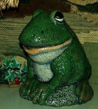 Gartenfrosch mit Steinstruktur – 28 cm hoch – Schrühware