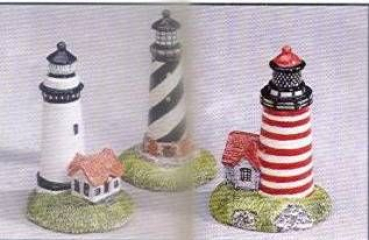 Leuchttürme im 3er-Set – bis 10 cm hoch – Schrühware